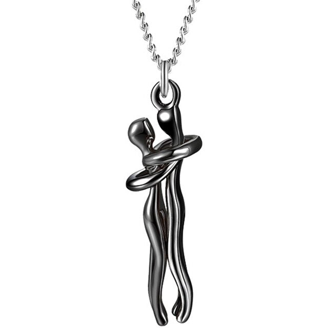 Couple Hugging Pendant Necklace - STEP BACK LOOK IN LLC