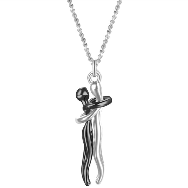Couple Hugging Pendant Necklace - STEP BACK LOOK IN LLC