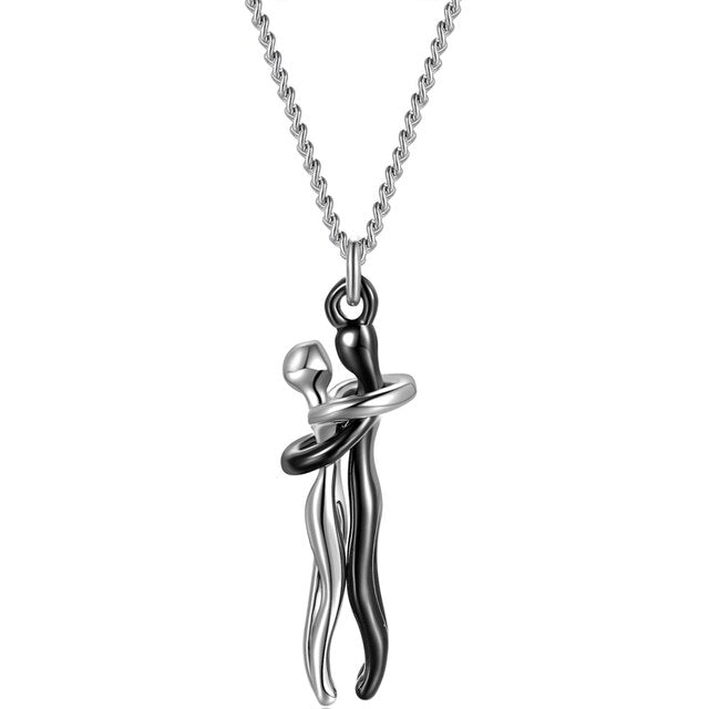 Couple Hugging Pendant Necklace - STEP BACK LOOK IN LLC