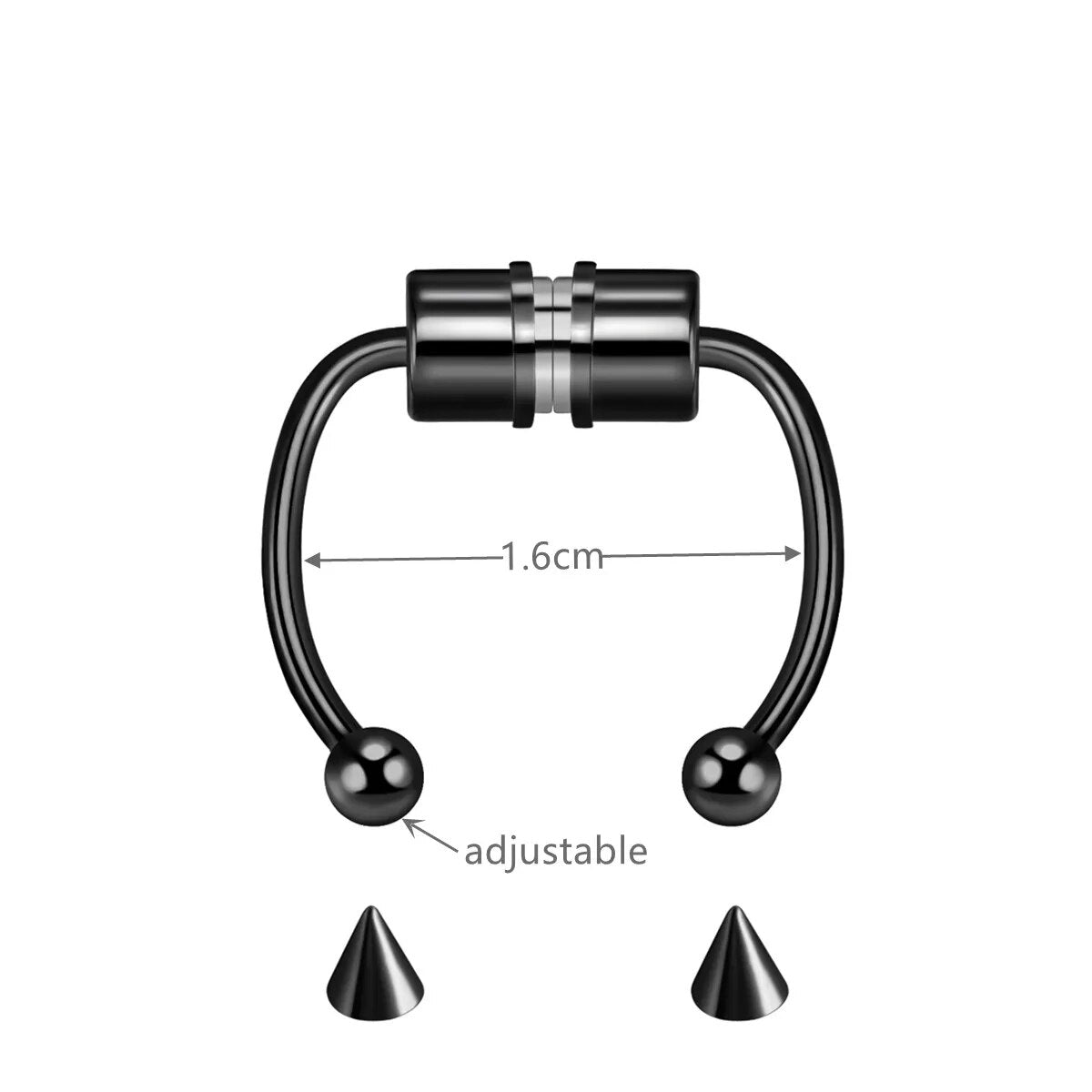 Stainless Steel Magnet Nose Ring Horseshoe Ring Nose Clip Non-pierced Nose Hoop Magnetic Nose Nail piercing nariz piercing - STEP BACK LOOK IN LLC