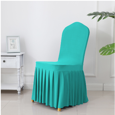 Wedding Spandex Chair Cover With Pleated Ruffled Skirt - STEP BACK LOOK IN LLC