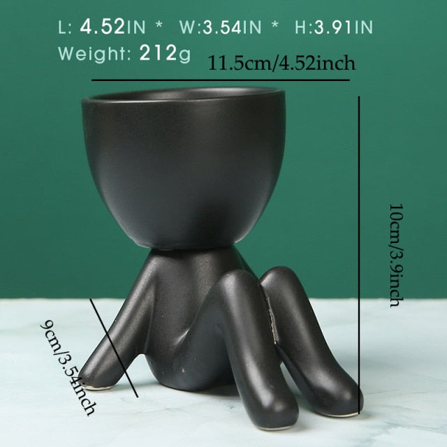 Nordic Creative Ceramics Little People Body Art Flower Pot - STEP BACK LOOK IN LLC