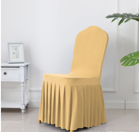 Wedding Spandex Chair Cover With Pleated Ruffled Skirt - STEP BACK LOOK IN LLC