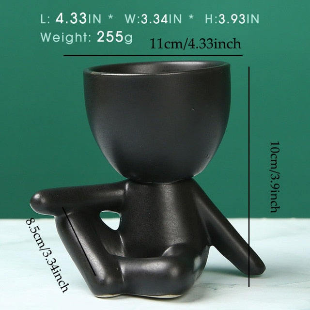 Nordic Creative Ceramics Little People Body Art Flower Pot - STEP BACK LOOK IN LLC