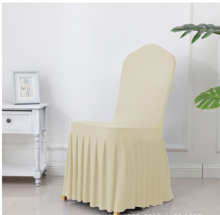 Wedding Spandex Chair Cover With Pleated Ruffled Skirt - STEP BACK LOOK IN LLC