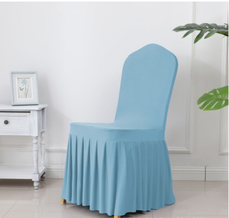 Wedding Spandex Chair Cover With Pleated Ruffled Skirt - STEP BACK LOOK IN LLC