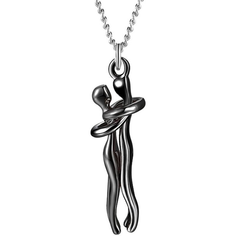Couple Hugging Pendant Necklace - STEP BACK LOOK IN LLC