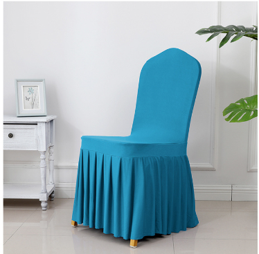 Wedding Spandex Chair Cover With Pleated Ruffled Skirt - STEP BACK LOOK IN LLC