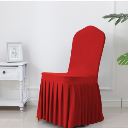 Wedding Spandex Chair Cover With Pleated Ruffled Skirt - STEP BACK LOOK IN LLC