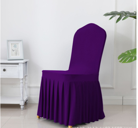 Wedding Spandex Chair Cover With Pleated Ruffled Skirt - STEP BACK LOOK IN LLC