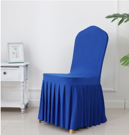 Wedding Spandex Chair Cover With Pleated Ruffled Skirt - STEP BACK LOOK IN LLC