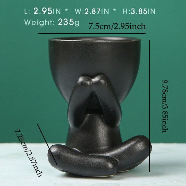 Nordic Creative Ceramics Little People Body Art Flower Pot - STEP BACK LOOK IN LLC