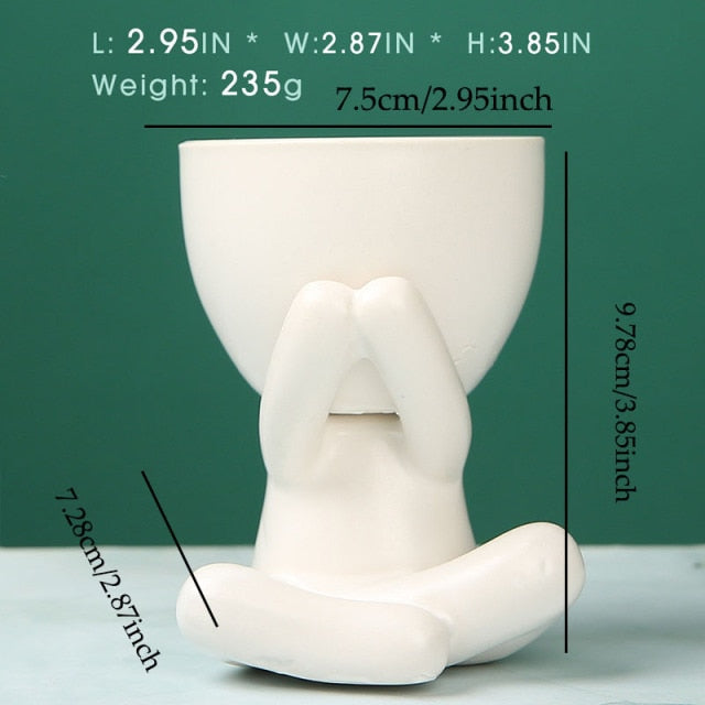 Nordic Creative Ceramics Little People Body Art Flower Pot - STEP BACK LOOK IN LLC
