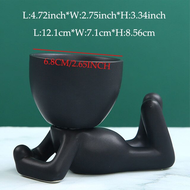 Nordic Creative Ceramics Little People Body Art Flower Pot - STEP BACK LOOK IN LLC