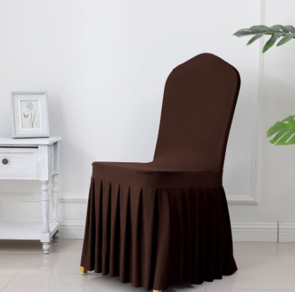 Wedding Spandex Chair Cover With Pleated Ruffled Skirt - STEP BACK LOOK IN LLC