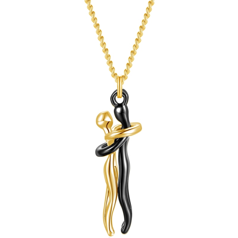 Couple Hugging Pendant Necklace - STEP BACK LOOK IN LLC