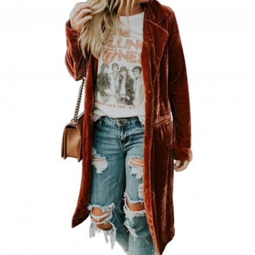 Velvet Pockets Midi Jacket - STEP BACK LOOK IN LLC