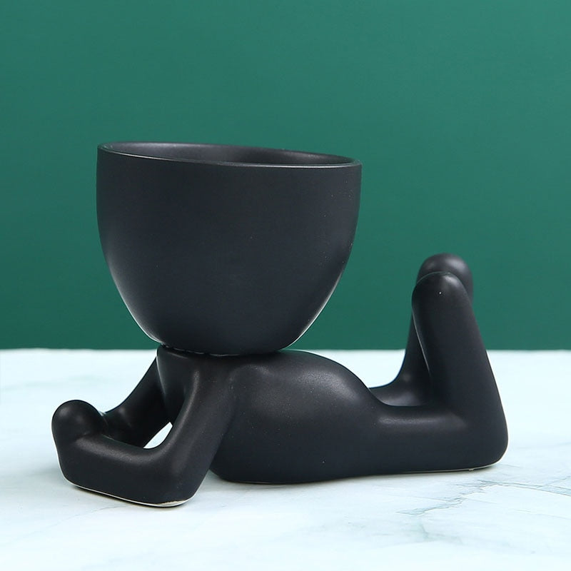 Nordic Creative Ceramics Little People Body Art Flower Pot - STEP BACK LOOK IN LLC