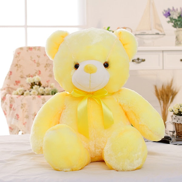 50cm Creative Light Up LED Teddy Bear Stuffed Animals Plush Toy Colorful Glowing   Christmas Gift for Kids Pillow - STEP BACK LOOK IN LLC