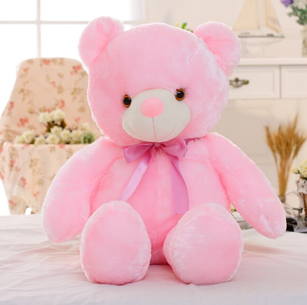 50cm Creative Light Up LED Teddy Bear Stuffed Animals Plush Toy Colorful Glowing   Christmas Gift for Kids Pillow - STEP BACK LOOK IN LLC