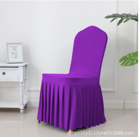 Wedding Spandex Chair Cover With  Pleated Ruffled  Skirt - STEP BACK LOOK IN LLC