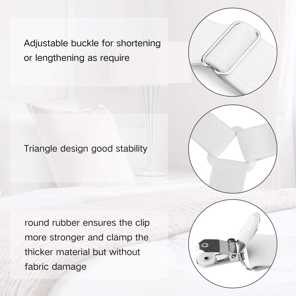 4PCS/Set Elastic Bed Sheet Grippers Fastener Clips - STEP BACK LOOK IN LLC