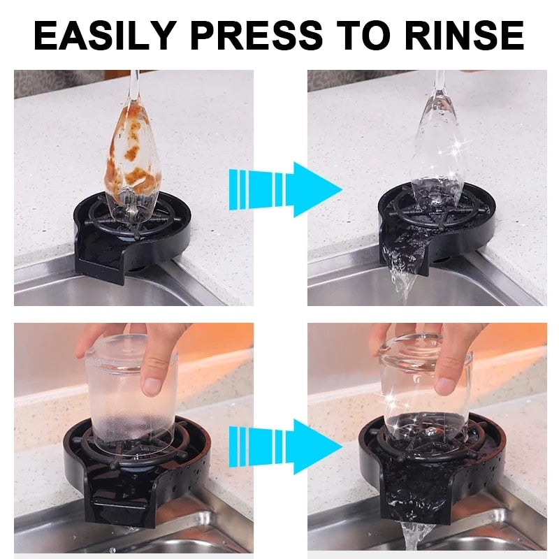 Glass Rinser for Kitchen Sink Automatic Cup Washer - STEP BACK LOOK IN LLC