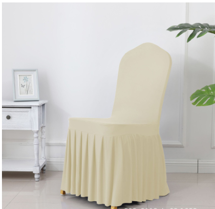 Wedding Spandex Chair Cover With  Pleated Ruffled  Skirt - STEP BACK LOOK IN LLC