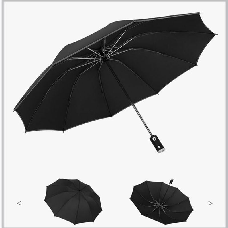 Automatic Umbrella With Reflective Stripe Reverse Led Light - STEP BACK LOOK IN LLC