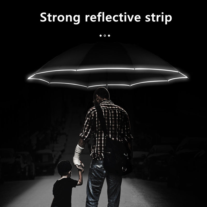 Automatic Umbrella With Reflective Stripe Reverse Led Light - STEP BACK LOOK IN LLC