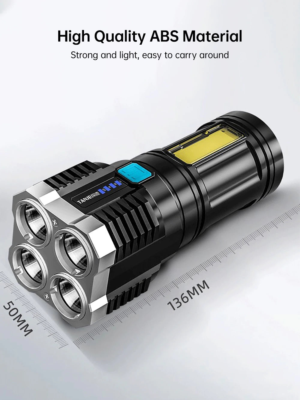 Lanterna LED Recarregável USB com Display de Bateria - STEP BACK LOOK IN LLC