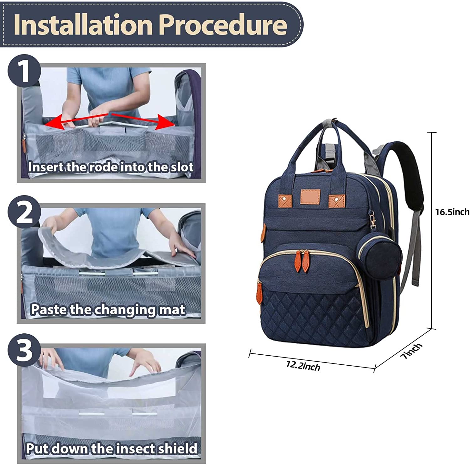 Changing Station Diaper Bag Backpack - STEP BACK LOOK IN LLC