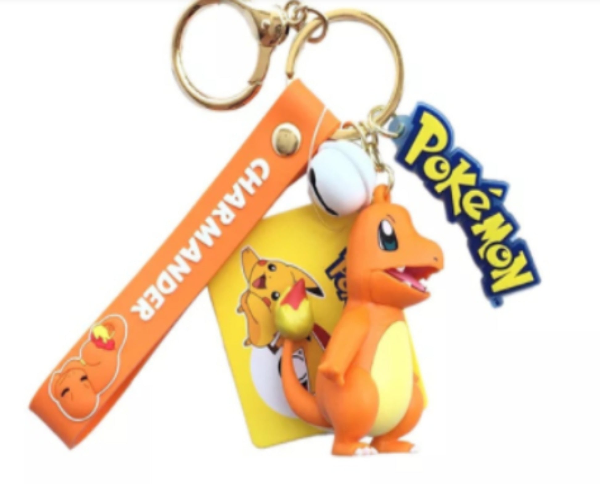 Genuíno pokemon figura de a??o pikachu chaveiro pokémon squirtle psyduck chaveiro modelo carro chaveiro - STEP BACK LOOK IN LLC