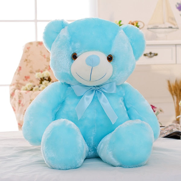 50cm Creative Light Up LED Teddy Bear Stuffed Animals Plush Toy Colorful Glowing   Christmas Gift for Kids Pillow - STEP BACK LOOK IN LLC