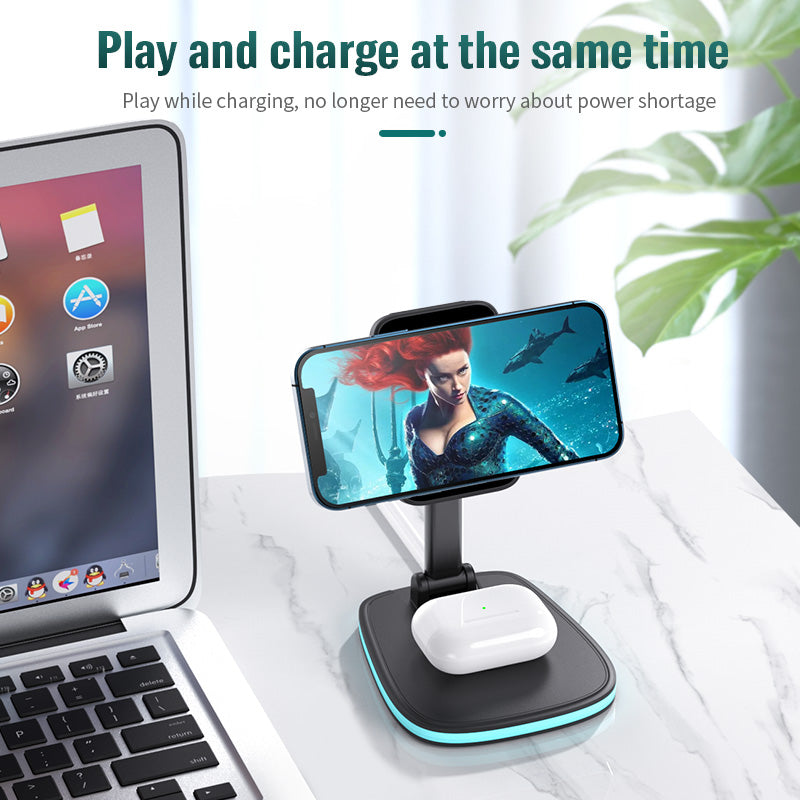 3in1  15W Folding Wireless Magnetic Charger - STEP BACK LOOK IN LLC